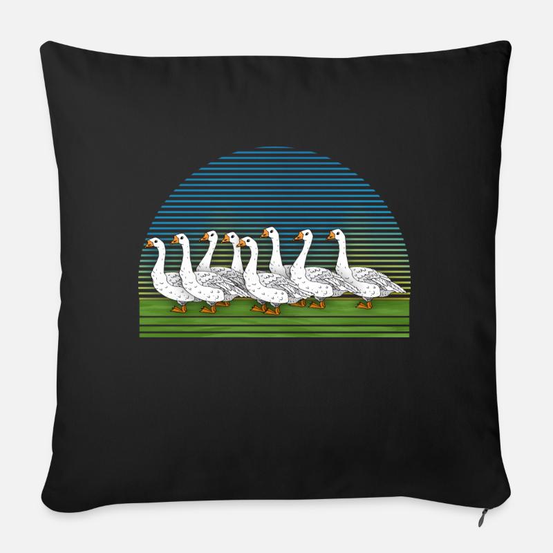 Geese - Sofa pillow with filling 45cm x 45cm - black