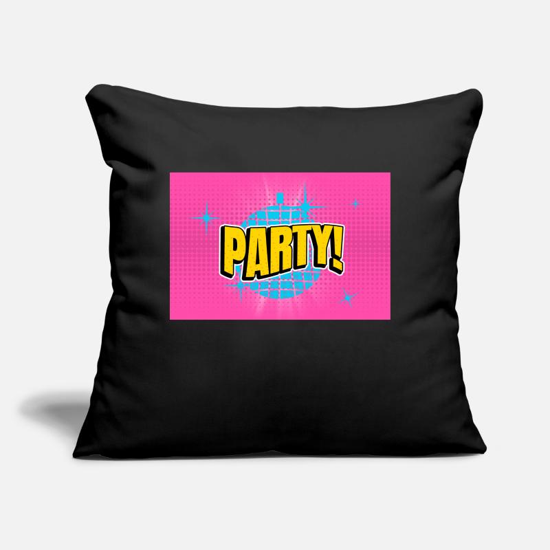 Party Disco Comic Style Bubble Graffiti Lettering Coussin et housse de 45 x 45 cm