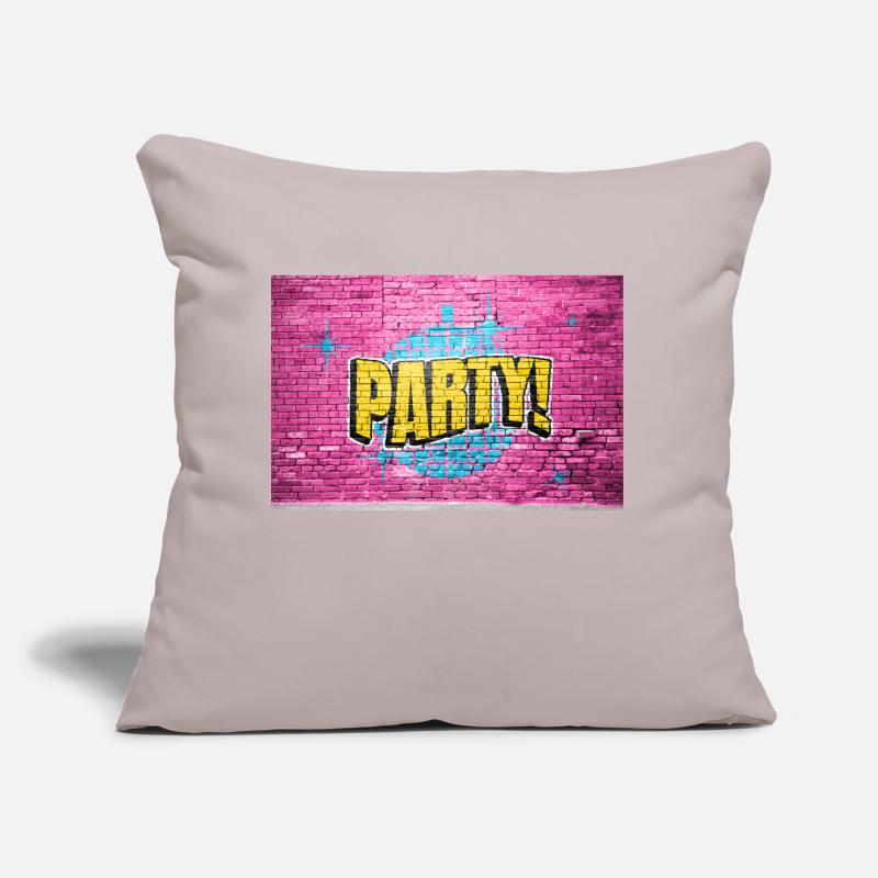 Party Disco Comic Style Bubble Graffiti Lettering Coussin et housse de 45 x 45 cm