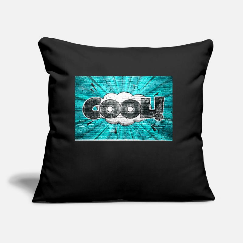 cool Comic Style Bubble Graffiti Lettering on Bric Sofa pillow with filling 45cm x 45cm