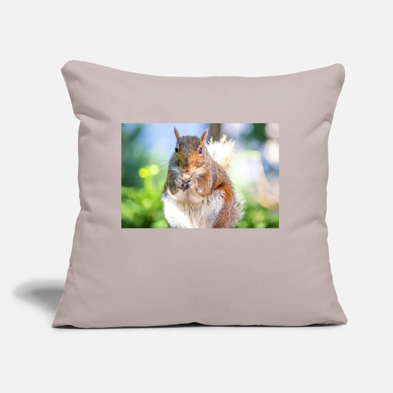 Eating Grey squirrel Grauhörnchen Sofa pillow with filling 45cm x 45cm