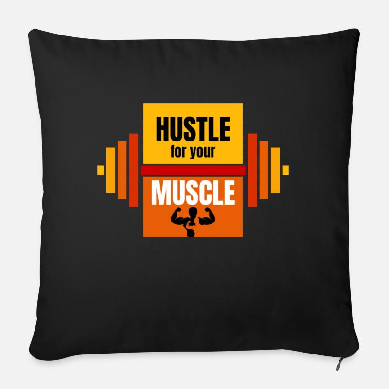 HustleMuscleDesign - Sofakissen mit Füllung 45 x 45 cm - Schwarz