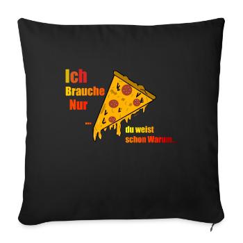 Pizza Liebe - Sofakissen mit Füllung 45 x 45 cm - Schwarz - Vorne