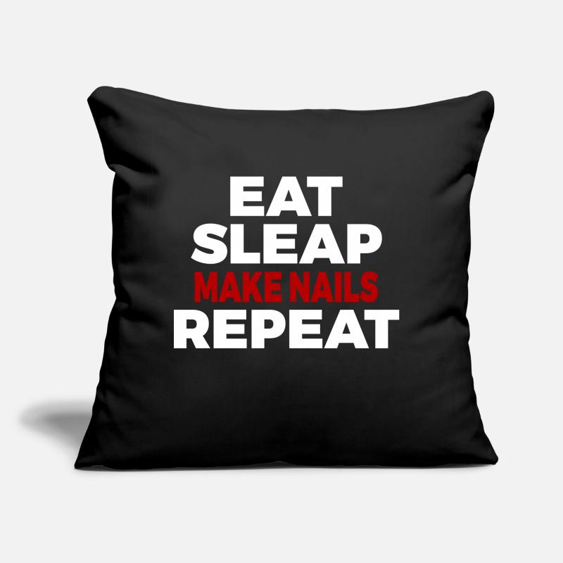 Eat Sleap Make Nails Repeat Nagelstudio Nails Sofakissen mit Füllung 45 x 45 cm
