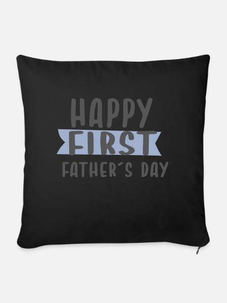 Happy first fathersday - Sofakissen mit Füllung 45 x 45 cm - Schwarz