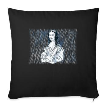 mona lisa rain - Sofakissen mit Füllung 45 x 45 cm - Schwarz - Vorne