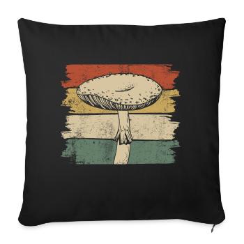 Large Mushroom Vintage - Sofa pillow with filling 45cm x 45cm - black - Front