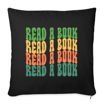Read a Book - Sofa pillow with filling 45cm x 45cm - black - Front