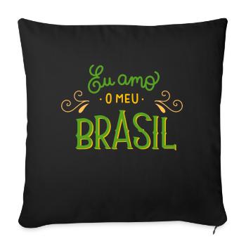 Brasilien T-shirt - Sofakissen mit Füllung 45 x 45 cm - Schwarz - Vorne