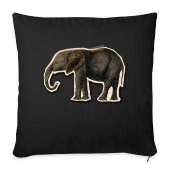 Elephant with Tape - Sofa pillow with filling 45cm x 45cm - black - Front