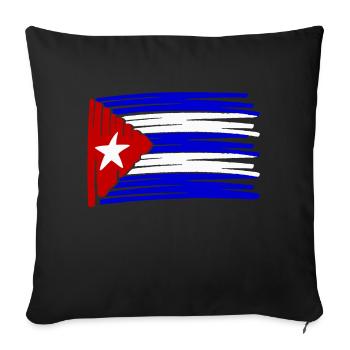 Cuba flag painted painted Latino - Sofa pillow with filling 45cm x 45cm - black - Front