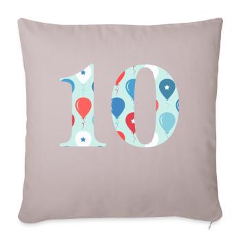 10th anniversary balloon - Sofa pillow with filling 45cm x 45cm - light taupe - Front