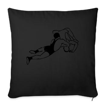 Lutteur - Coussin et housse de 45 x 45 cm - noir - Devant