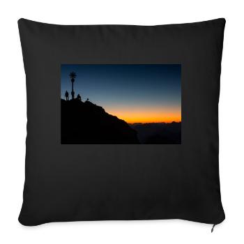 Morning atmosphere on the Zugspitze - Sofa pillow with filling 45cm x 45cm - black - Front