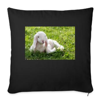 Lamb with a kiss - Sofa pillow with filling 45cm x 45cm - black - Front
