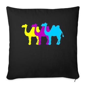 Chameaux - Coussin et housse de 45 x 45 cm - noir - Devant