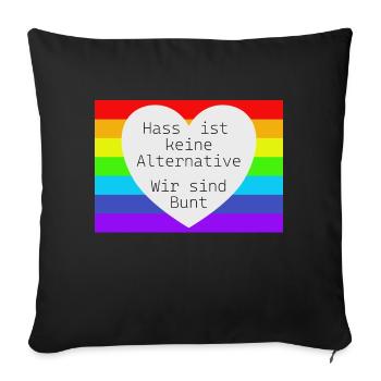 La haine n’est pas une alternative - Coussin et housse de 45 x 45 cm - noir - Devant