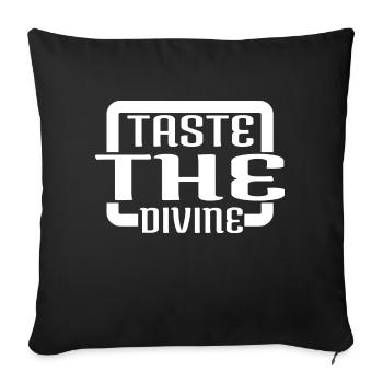 dictons drôles sensations gustatives saveurs uniques - Coussin et housse de 45 x 45 cm - noir - Devant