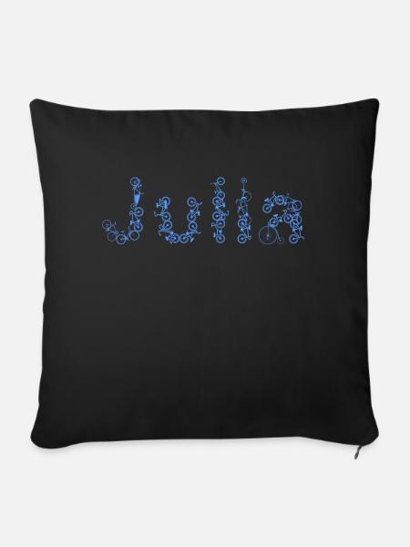 FahrradJulia - Sofakissen mit Füllung 45 x 45 cm - Schwarz