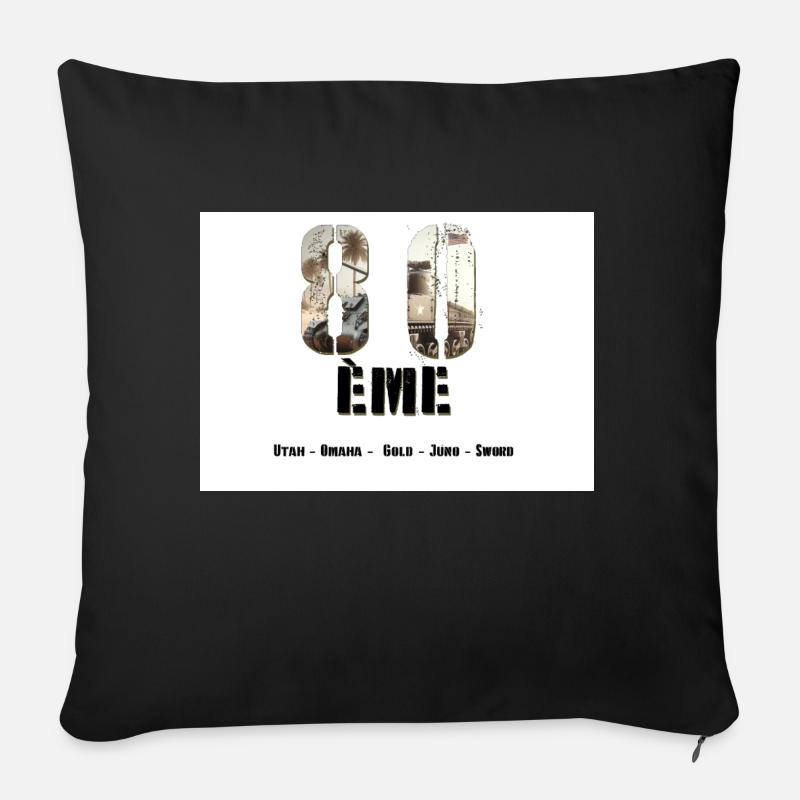80 eme plages - Coussin et housse de 45 x 45 cm - noir