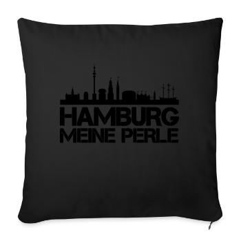 Ville de Hambourg - Coussin et housse de 45 x 45 cm - noir - Devant
