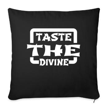 Idée cadeau plaisir culinaire humour saveurs diverses - Coussin et housse de 45 x 45 cm - noir - Devant