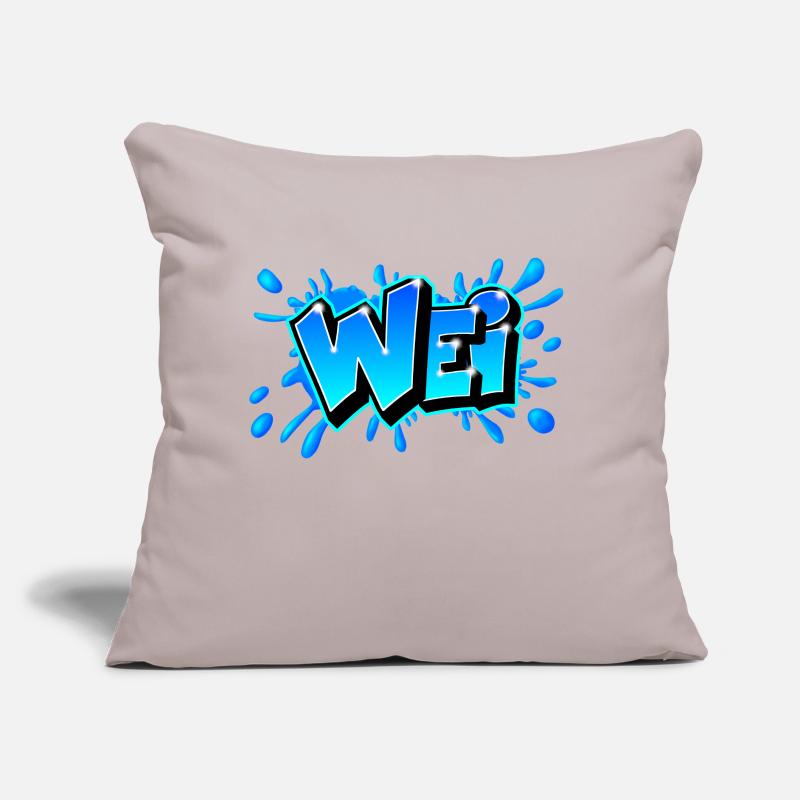 WEI splash Blue Graffiti Made by Max the Tagger Sofa pillow with filling 45cm x 45cm