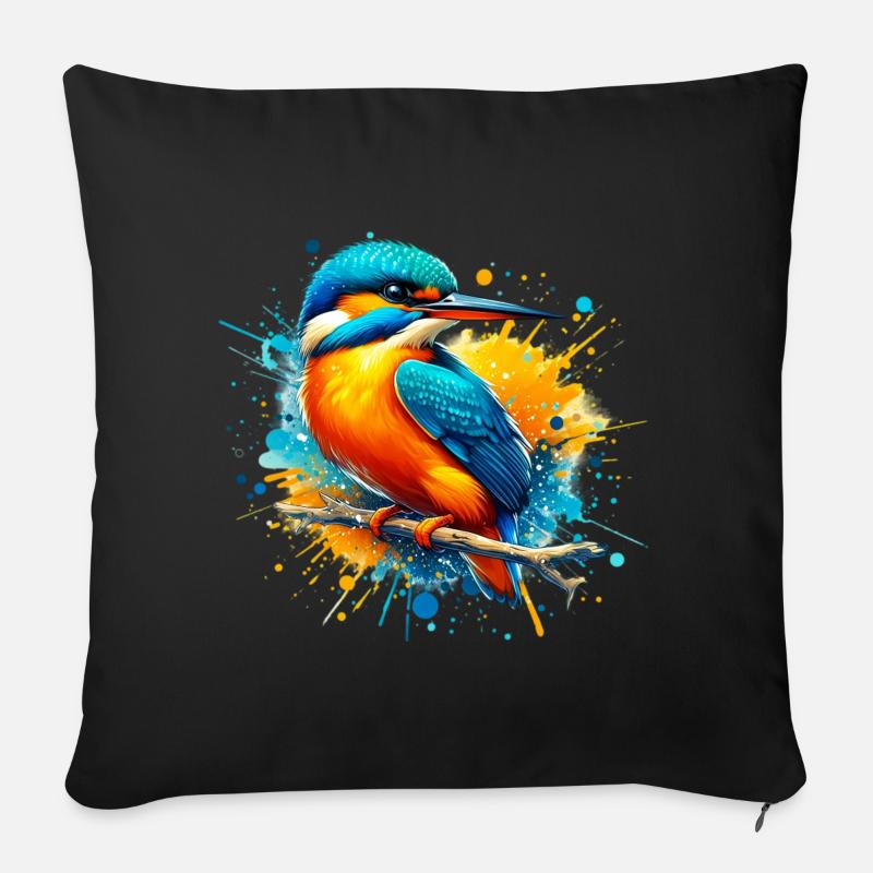 Eisvogel - Sofakissen mit Füllung 45 x 45 cm - Schwarz