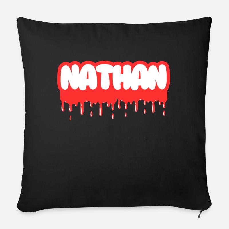 NATHAN GRAFFITI - Sofa pillow with filling 45cm x 45cm - black