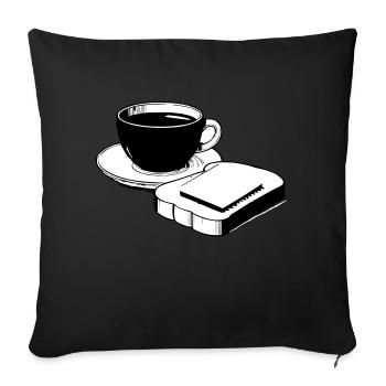Café Petit-déjeuner - Coussin et housse de 45 x 45 cm - noir - Devant