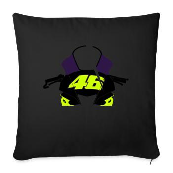 Gemälde 46 Moto 1 Grand Prix Fan-Shirt Bike Front - Sofakissen mit Füllung 45 x 45 cm - Schwarz - Vorne