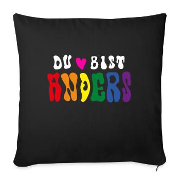 YOU ARE DIFFERENT (Rainbow Flag / LGBTQ) - Sofa pillow with filling 45cm x 45cm - black - Front