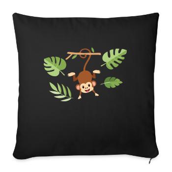Monkey on the branch - Sofa pillow with filling 45cm x 45cm - black - Front