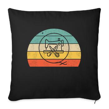 Design de couture pour couturière - Coussin et housse de 45 x 45 cm - noir - Devant
