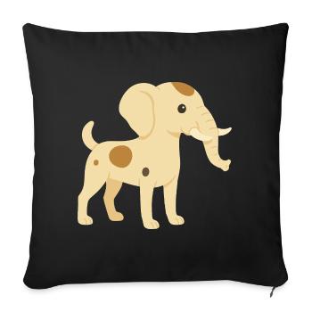 Eléphant chien jack russel - Coussin et housse de 45 x 45 cm - noir - Devant