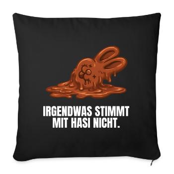 Chocolate bunny Easter - Sofa pillow with filling 45cm x 45cm - black - Front