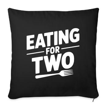 Manger pour deux - Coussin et housse de 45 x 45 cm - noir - Devant
