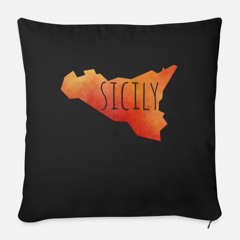 sicily - Cuscino da divano 45 x 45 cm con riempimento - nero