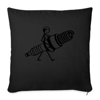 Mechatroniker mit Zündkerze - Sofakissen mit Füllung 45 x 45 cm - Schwarz - Vorne