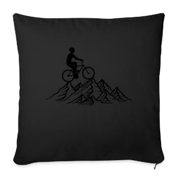 bike ride mountain bike mountains mountainous high above - Sofa pillow with filling 45cm x 45cm - black - Front