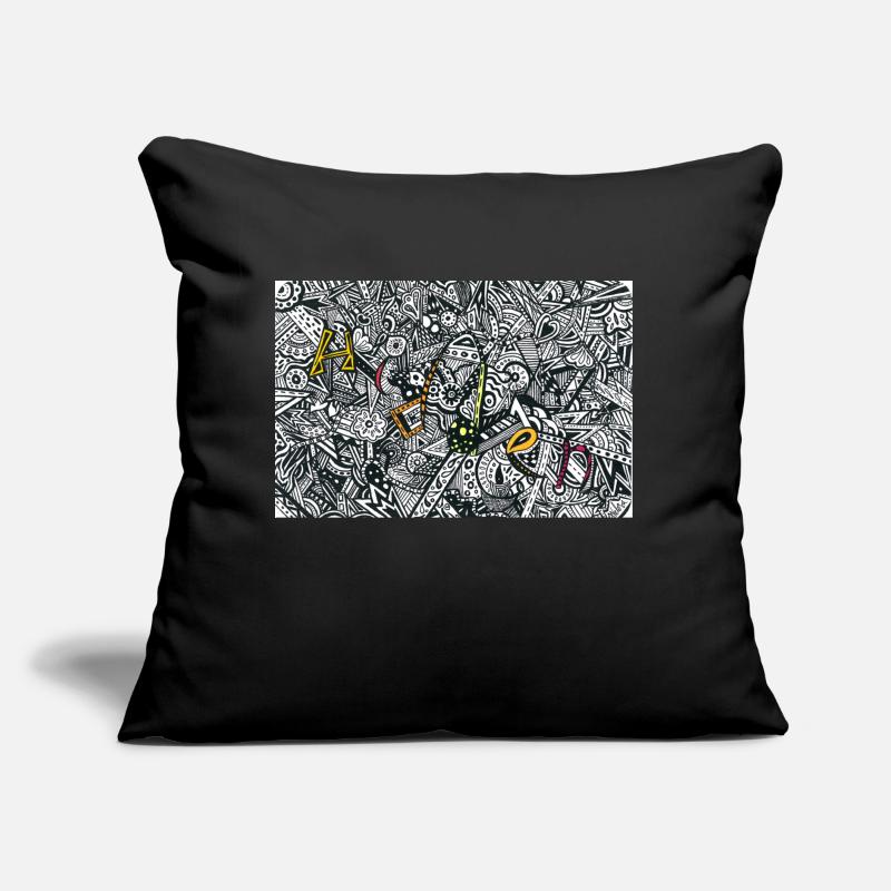 Hidden Zentangle Art Solution édition jaune Coussin et housse de 45 x 45 cm
