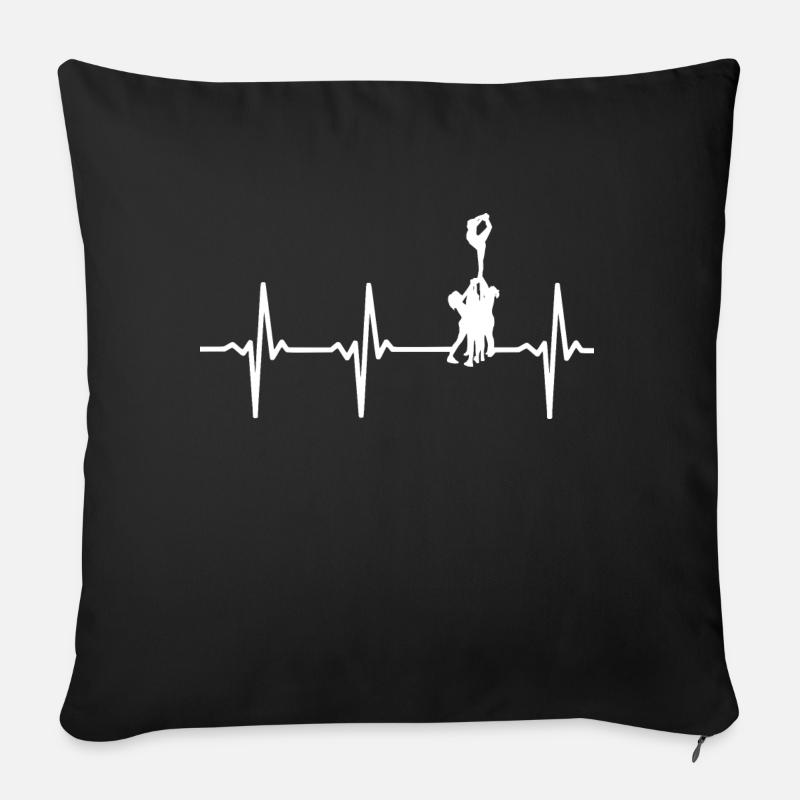 Fréquence cardiaque cheerleading - Coussin et housse de 45 x 45 cm - noir