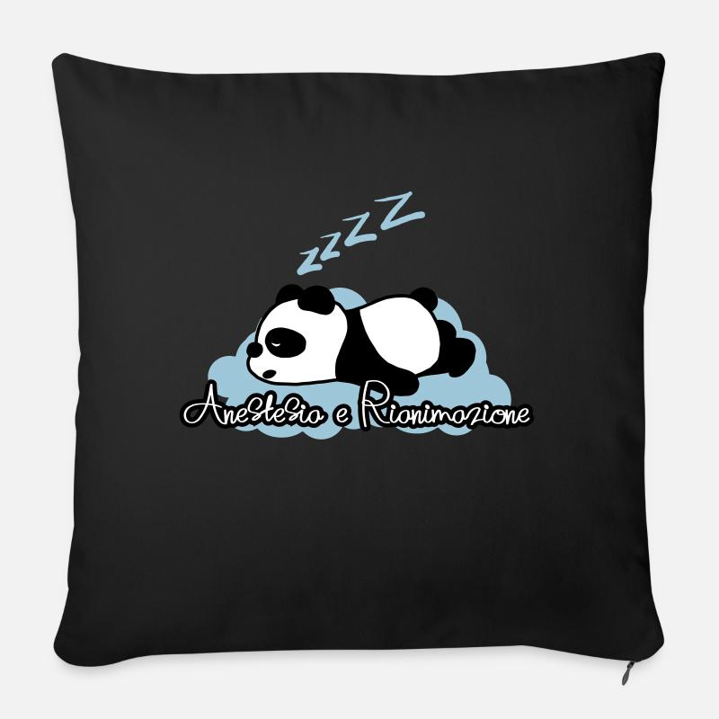 Panda-Anästhesie und Wiederbelebung - Sofakissen mit Füllung 45 x 45 cm - Schwarz