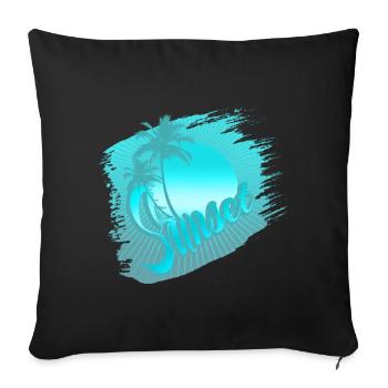 sunset blue - Coussin et housse de 45 x 45 cm - noir - Devant