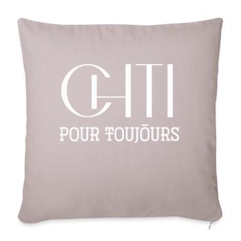 Chti pour toujours cadeau ch'ti homme femme - Coussin et housse de 45 x 45 cm - taupe clair - Devant
