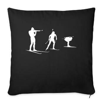 Biathlon - Sofakissen mit Füllung 45 x 45 cm - Schwarz - Vorne