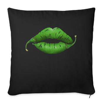 Lips - Sofa pillow with filling 45cm x 45cm - black - Front