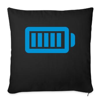 Barre de batterie complètement chargée - Coussin et housse de 45 x 45 cm - noir - Devant