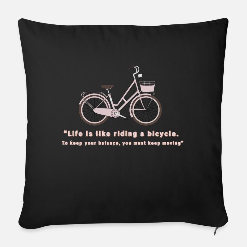🚲 Vie à vélo - Coussin et housse de 45 x 45 cm - noir