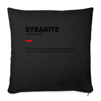 Sybarite définition - Coussin et housse de 45 x 45 cm - noir - Devant